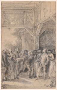 Landmand beder om tilladelse til at gifte sig med en adelsmands datter af Gabriel Jacques de Saint Aubin
