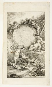 Frontispice, plade en fra Collection of Poems af Sedaine