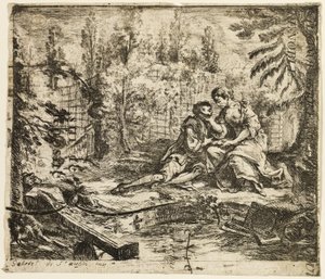 Galant samtale af Gabriel Jacques de Saint Aubin