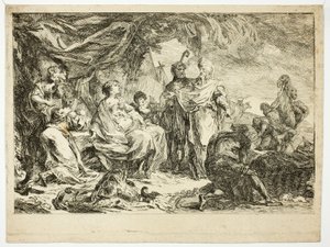 Laban leder efter sine husguder af Gabriel Jacques de Saint Aubin