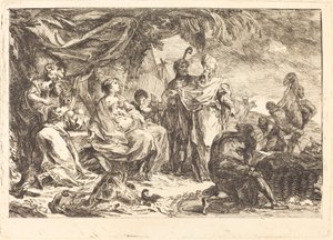 Laban søger sine guder af Gabriel Jacques de Saint Aubin
