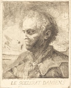 Damiens er en kriminel af Gabriel Jacques de Saint Aubin