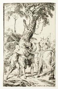 The Escape of M. de Belle-Isle, Prisoner in the Attakapas, plade fire fra Les Nouveaux Voyages aux Indes Occidentales af Gabriel Jacques de Saint Aubin