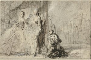 Promenaden på Boulevarden af Gabriel Jacques de Saint Aubin
