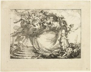 Vignette til en adresse af Gabriel Jacques de Saint Aubin