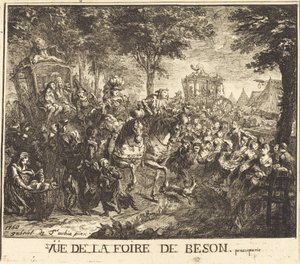Udsigt over Bezons-messen af Gabriel Jacques de Saint Aubin