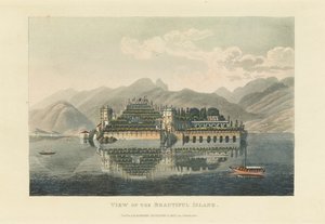 Udsigt over den smukke ø Isola Bella, Lago Maggiore, før 1820. af Gabriel Ludwig Lory