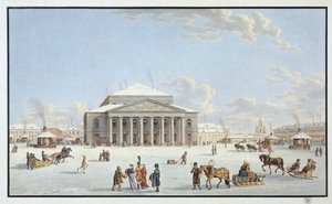 Udsigt over Bolshoi-teatret i Skt. Petersborg, begyndelsen af det 19. århundrede. af Gabriel Ludwig Lory the Elder