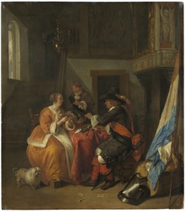 Et spil kort, ca. 1655-9 af Gabriel Metsu