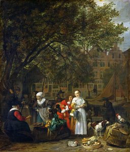 Et urtemarked i Amsterdam af Gabriel Metsu