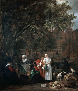 Amsterdamin yrttimarkkinat af Gabriel Metsu