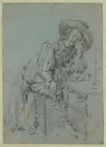 En siddende mand med en pibe af Gabriel Metsu
