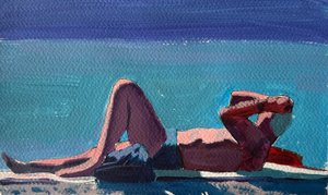 Nap By The Sea, 2024 (akryl på papir)