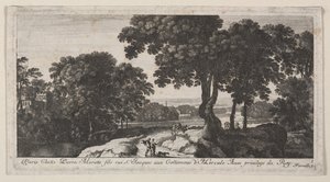 Landskab med figurer. af Gabriel Perelle