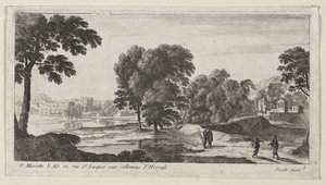 Landskab med figurer. af Gabriel Perelle