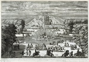Apollo-bassinet i haven ved slottet i Versailles - af Perelle, slutningen af det 17. århundrede af Gabriel Perelle