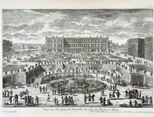 Udsigt over Chateau de Versailles fra siden af vandsengen - af Perelle, slutningen af det 17. århundrede af Gabriel Perelle