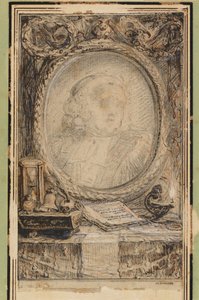 Allegorisk ramme med flagermus, ca. 1769 (tegning med pen og blæk)