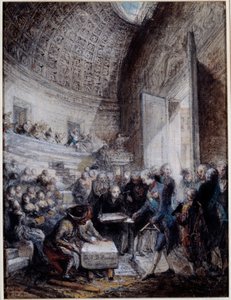 Indvielse af amfiteatret for den kongelige kirurgiske skole af kong Louis XVI (1754-1793) 14/09/1774 Gouache de Gabriel de Saint Aubin (1724-1780) 1700-tallets Paris, Musee Carnavalet