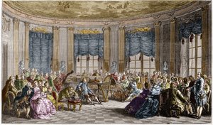 En musikkoncert givet af Madame la Comtesse de Saint Brisson - grav af Duclos d