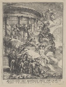 Allegorie des Mariages Faits par la Ville de Paris a la Naissance du Duc de Bourgogne, 1751dani af Gabriel de Saint-Aubin
