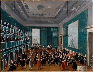 Cantata delle putte fra Ospitali-gruppen af ​​forældreløse børn indsamlet på hospitaler i Venedig og som en del af kor på Antonio Vivaldis tid. Maleri af Gabriel Bella (1730-1799) Palazzo Querini Stampalia Venedig fra det 18. århundrede