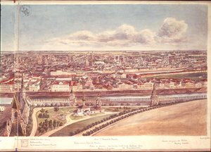 Panorama over Moskva, der viser Kreml-murene og Moskva-floden, 1819 (wc på papir) (se 170139-170145)