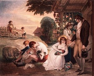 Landlig scene (print fra maleri af W.Hamilton) af Gaetano-Stefano Bartolozzi