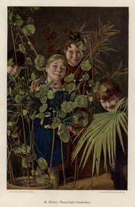 Amused Eavesdroppers (farvet indgravering) af Gaetano Bellei