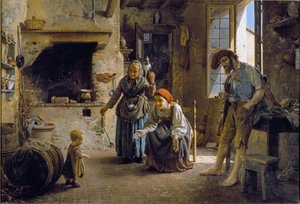 Et barns første trin Maleri af Gaetano Chierici (1838-1920) 1865 Dim 70x100 cm Gener, Galleria d