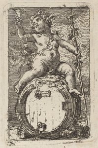 Spædbarnet Bacchus på en vintønde