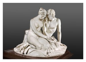 Angelica og Medoro skærer deres navne på et træ