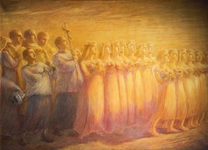 Begravelse af en jomfru, af Gaetano Previati
