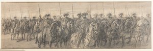 Spanske soldater (blyant på papir) af Gaetano Previati