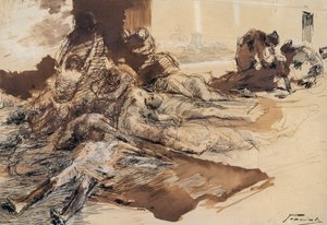 Studie af pest af Gaetano Previati