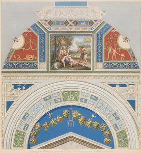 Bezel og hvælvingspanel med Adam og Eva på arbejde. 1774