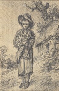 Dreng står ved et sommerhus af Gainsborough Dupont