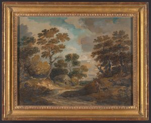 Landschaft: Mann mit Reisigbündeln af Gainsborough Dupont