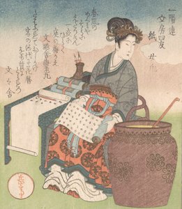 Nuji japansk: Joki, kvindelig ledsager, der kompilerede skrifter af daoistiske vismænd, Paper”..., ca. 1827.