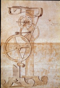 Se et vejende pendul studeret af den italienske astronom og fysiker Galileo Galilei dit Galilee (1564-1642) i 1638 for at måle tid. Tegning. Firenze, Nationalbiblioteket
