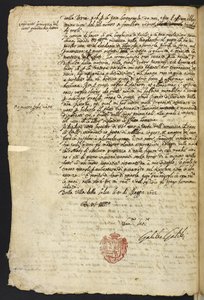Egerton MS 48 f.10 Brev af Galileo Galilei
