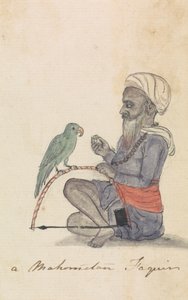 En muhametaner med sin papegøje af Gangaram Chintaman Tambat