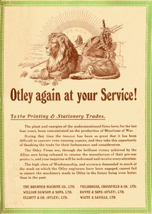 Otley igen til din tjeneste - Til trykkeri- og papirhandelen, 1919