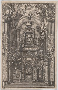 Catafalque for Ferdinand, fra en uidentificeret bog, ca. 1660-95. af Gaspar Bouttats