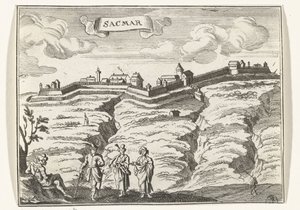 Udsigt over Satu Mare Topografiske billeder af Østrig, Ungarn og Balkan (serietitel) Kort beskrivelse, og aen-wysinghe der placesen i desen boeck, med deres teghen ord, stående, relevant uyt-ghebeldt, i Oostenryck (se af Gaspar Bouttats