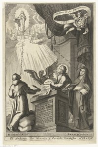 Jomfru Maria bliver henført til Himmeriget Historia divina y vida de la Virgen maria (titel på objekt)