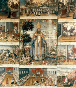 Altertavle af Sankt Nikolaus af Myra eller Bari (270-345) af Gaspar Miguel de Berrio