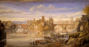 Tiber Island, af Gaspar van Wittel (ca. 1652-1736)