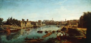 Udsigt over Tiberen af ​​Gaspar van Wittel (ca. 1652-1736) af Gaspar van Wittel