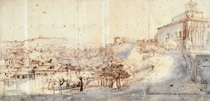 Villa Medici i Rom af Gaspar van Wittel (ca 1652-1736) af Gaspar van Wittel